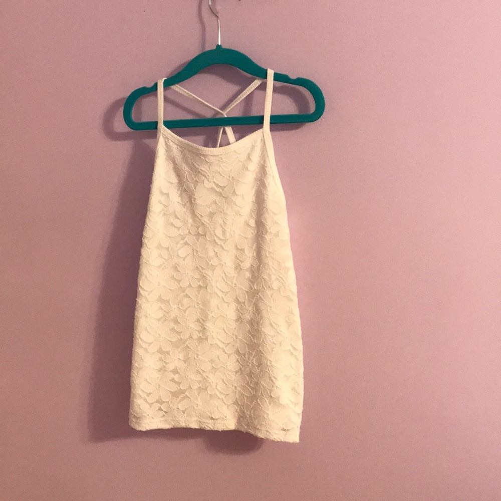 Abercrombie white lace spaghetti strap